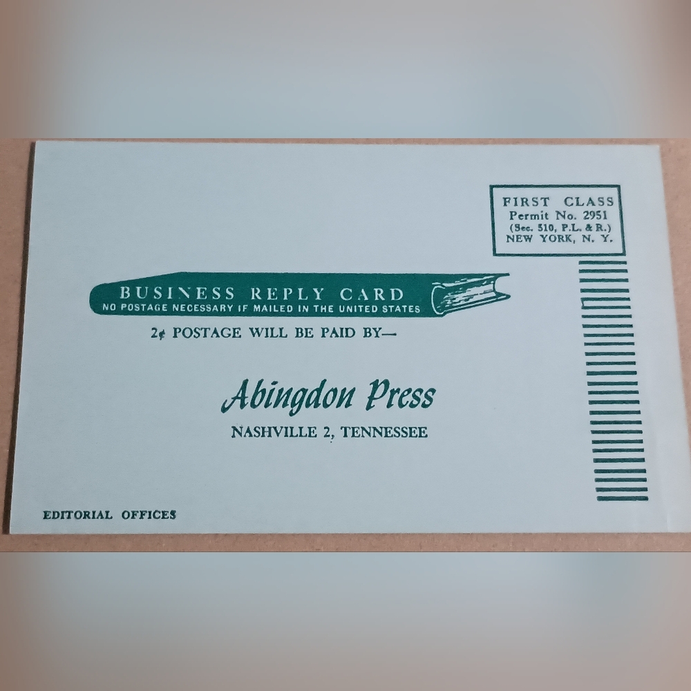 Abingdon Press Advertising Postcard Nashville TN Vintage Religious Relic